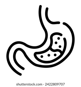 stomach Line Icon Background White
