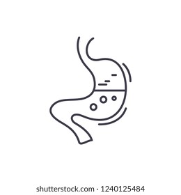 Stomach line icon concept. Stomach vector linear illustration, symbol, sign
