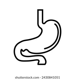 Stomach line icon. High quality black outline logo for web site design and mobile apps. Vector illustration on a white background.