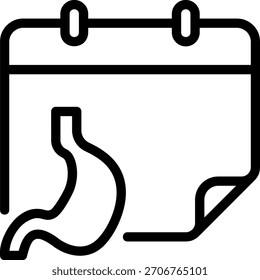 Icono de línea de estómago Ilustración Vector