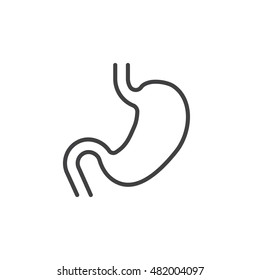 Stomach Line Icon, Outline Vector Logo Illustration, Linear Pictogram Isolated On White