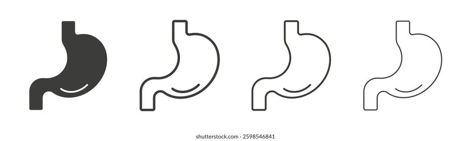 Stomach line icon vector illustration set.