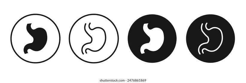 Stomach line vector icon set.