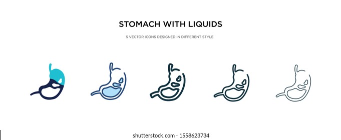 stomach with liquids icon in different style vector illustration. two colored and black stomach with liquids vector icons designed in filled, outline, line and stroke style can be used for web,