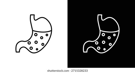 Stomach with Liquids icon editable concept. editable vector stroke symbols