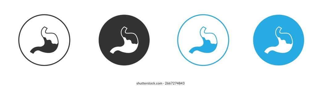 Estómago con el ícono de los líquidos, estilo plano simple, ilustración, Plantilla del pictograma del símbolo de la muestra del logotipo, para ui o ux.