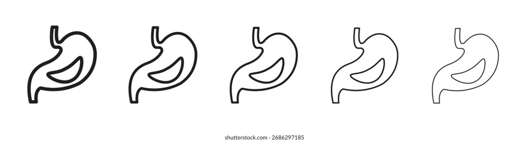 Estómago con el icono de líquidos simple conjunto de Vectores. Ilustración gráfica