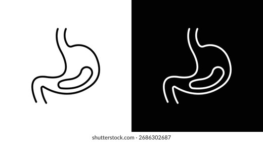Estómago con el icono de los líquidos pictograma simple del Vector. concepto blanco y negro del icono