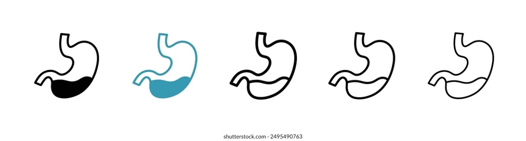Estómago con el conjunto de Vectores de la línea de los líquidos.