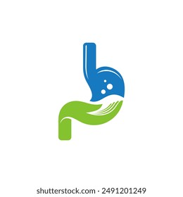 stomach logo, acidic liquid that forms the hand