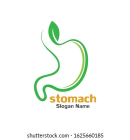 Stomach Logo concept Leaf design, template vector