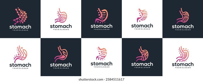 Stomach logo design collection. Human internal organ stomach logo template. Medical logo symbol icon