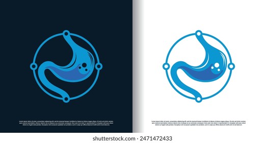 Diseño de logotipo estomacal con concepto creativo Vector premium