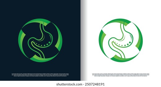 Diseño del logotipo del estómago con concepto creativo Vector premium