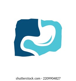 Stomach logo design with map. Stomach icon design
