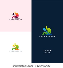 Stomach Logo designs concept, Star Stomach logo designs vector