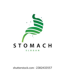 Logotipo Stomach, diseño sencillo para marcas con un concepto minimalista, ilustración de templos de salud humana vectoriales