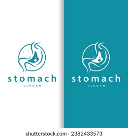 Logotipo Stomach, diseño sencillo para marcas con un concepto minimalista, ilustración de templos de salud humana vectoriales