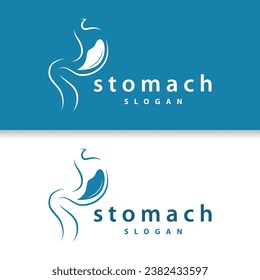 Stomach Logo, Simple Design for Brands with a Minimalist Concept, Vector Human Health Templet Illustration