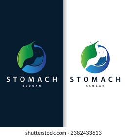 Stomach Logo, Simple Design for Brands with a Minimalist Concept, Vector Human Health Templet Illustration