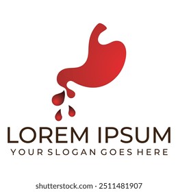Logotipo estomacal design vetor simples saúde humana médica