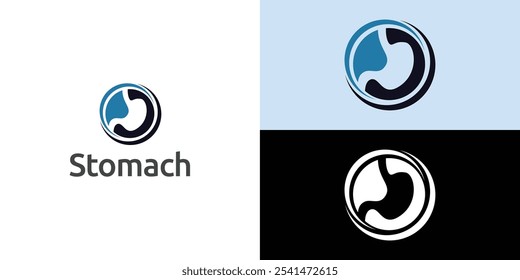 Logotipo del estómago. Diseño simple del logotipo del Vector para la salud humana médica.