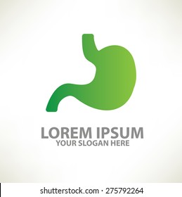 Stomach logo template design on clean background,vector