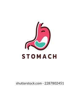 stomach logo vector icon illustration with healthy love