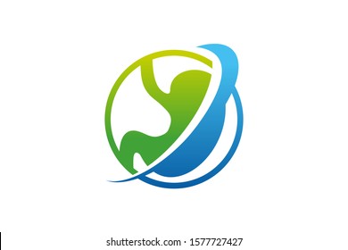 Stomach Logo vector illustration design - creative Gastroenterology Healthy Logo element icon, Stomach healthcare icon vector template