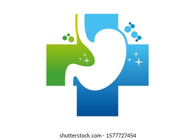 Stomach Logo vector illustration design - creative Gastroenterology Healthy Logo element icon, Stomach healthcare icon vector template