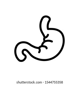 Stomach medical line flat vector icon for mobile application, button and website design. Illustration isolated on white background. EPS 10 design, logo, app, infographic.