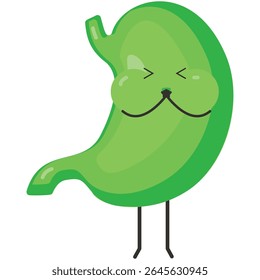 Icono de personaje enfermo lindo del Vector de la náusea del estómago