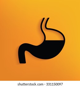 Stomach on yellow background,clean vector