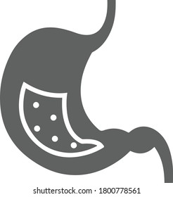  Stomach organ icon, gray version