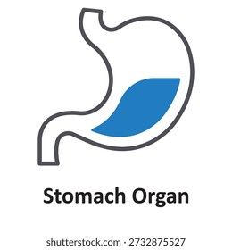 Stomach Organ Vector Icon which can easily modify or edit

