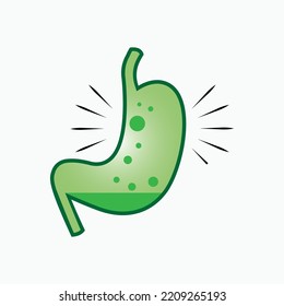 Stomach Pain Icon. Human Digestive Disorder Symbol - Vector.
