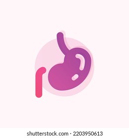 Stomach pain icon with transparent purple and pink gradient. This icon is very suitable for use on websites or smartphones.