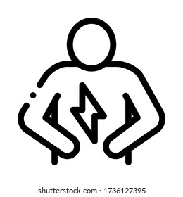stomach pain icon vector. stomach pain sign. isolated contour symbol illustration