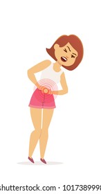 Stomach pain/ache spot on human body.