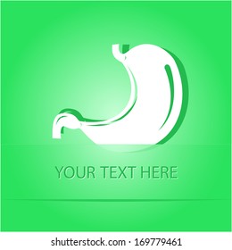 Stomach. Paper sticker as bookmark. Vector illustration. Eps10.