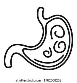 Icono de parásito de estómago. Icono del vector parásito estomacal para el diseño web aislado en fondo blanco