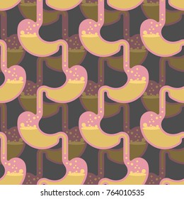 Stomach pattern. Belly background. Internal organ texture. Medical ornamental seamless. Vector illustration