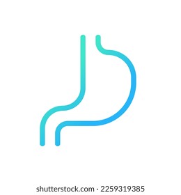 Stomach pixel perfect gradient linear ui icon. Digestive system checkup. Gastrointestinal tract. Line color user interface symbol. Modern style pictogram. Vector isolated outline illustration