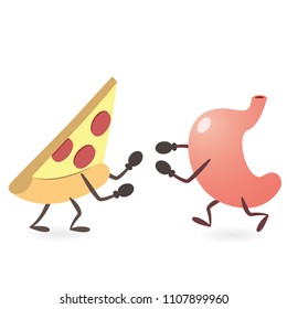 Stomach and Pizza Fighting