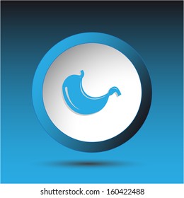 Stomach. Plastic button. Vector illustration.