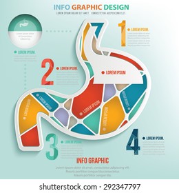 Stomach puzzle info graphic design,clean vector