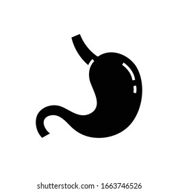 Stomach scanning black icon, concept illustration, vector flat symbol, glyph sign.