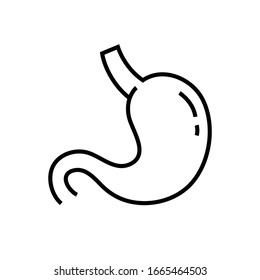 Stomach scanning line icon, concept sign, outline vector illustration, linear symbol.