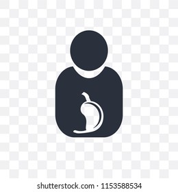 Stomach shape vector icon isolated on transparent background, Stomach shape logo concept
