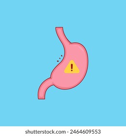 Ilustración vectorial de aviso de malestar estomacal